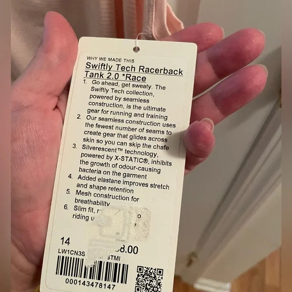Lululemon Swiftly Tech Racerback Tank Top 2.0 *Race Length Strawberry Milkshake - Picture 5 of 7